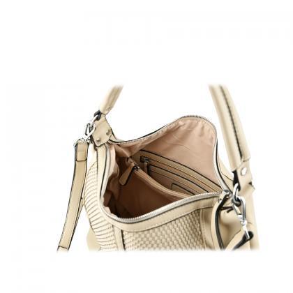Pu Leather Handbag In Light Beige, Woman Gift