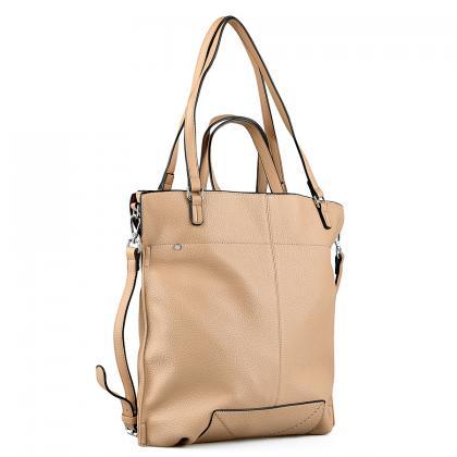 Light Beige Pu Leather Handbag, Woman Gift