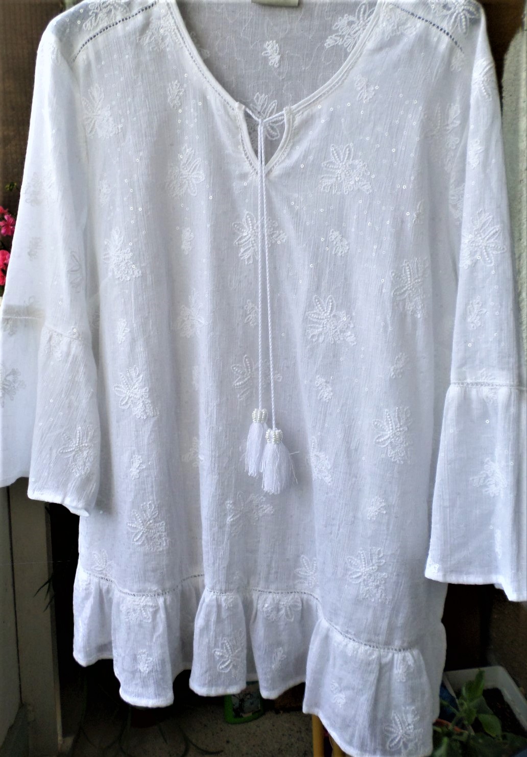 Cotton Whitetunic, Summer Embroidery Tunic